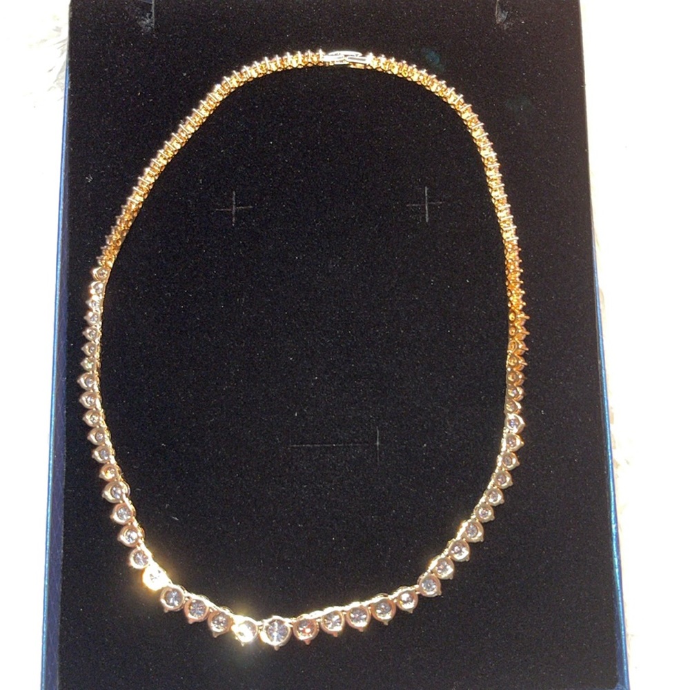 💎Lavencious Tennis AAA CZ Necklace Bling Gold Plated Statement Jewelry - Picture 5 of 13